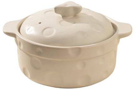 YAOHY Ceramic Cast Iron Dutch Oven Pot With Lid For Cooking Kitchen To Crock Pot Saucepan(White)