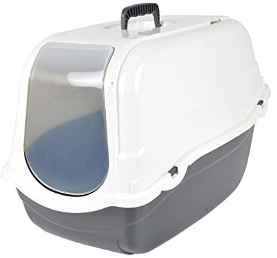 Acomoda Textil – Arenero para Gatos Desmontable y Transpirable. Arenero Grande de Plástico Resistente con Cubierta de Tapa Abatible. Bandeja de Arena Higiénica para Mascotas 57x39x41 cm. (Mod B)