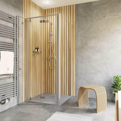 Schulte Duschkabine Drehfalttür mit Seitenwand, Serie Trend 2.0, verschiedene Größen, Farben und Gläser zur Auswahl, D5148..