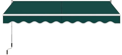 RELAX4LIFE Tenda da Sole per Esterno Avvolgibile, Tenda da Esterno a Bracci Estensibili con Manovella Manuale, Angolazione Regolabile per Balcone e Terrazzo (VERDE, 245 x 200 cm)