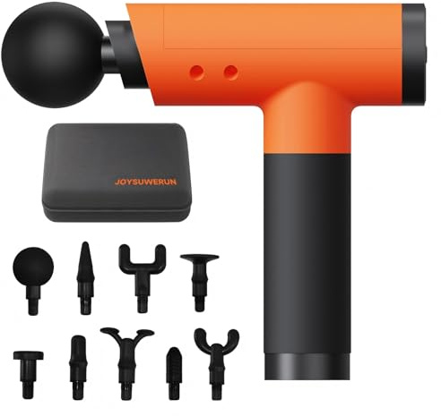 JOYSUWERUN Massagepistole mit 9 Köpfen & Aufbewahrungskoffer - Deep Tissue Massage Gun - Leise Tragbare Massagepistolen für Muskelentspannung