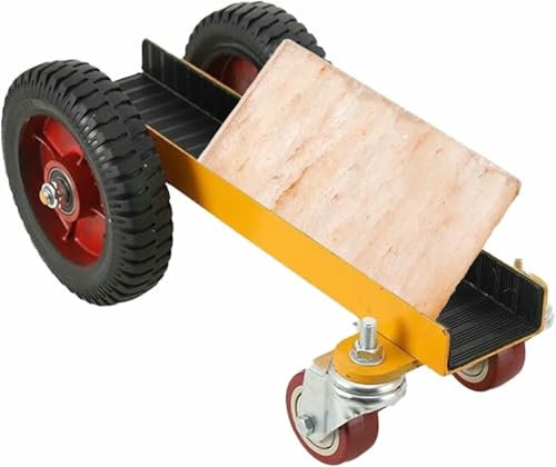Marble Handling Trolley, Heavy Duty Panel Dolly with 4 Solid Tyre Wheels, Cast Iron Mover Trolley for Sheet Material Glass Plywood Door Window Frame Plasterboard