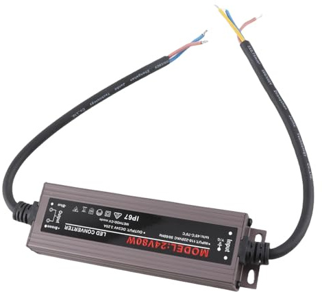 Haofy Verkabelter, Ultradünner, Wasserbeständiger LED-Netzteiltreiber für Außenbeleuchtung, 80 W, Schutzart IP67, Verkabelungstyp, Anwendungsbereich: Gewerbe- und Wohngebäude, Material: (DC24V)