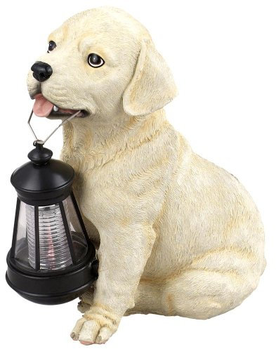 Solarleuchte Hund Garten Solar Dekoleuchte Solarlampe für Außen, Labrador mit Laterne, Akku, 1x LED, LxBxH 15,5x23,5x25 cm