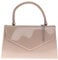 Girly Handbags Glänzende, schlichte Tasche mit Henkel Nude Beige
