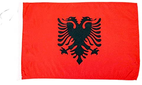 AZ FLAG - Bandiera Albania Cordelettes, multicolore, 45 x 30 cm