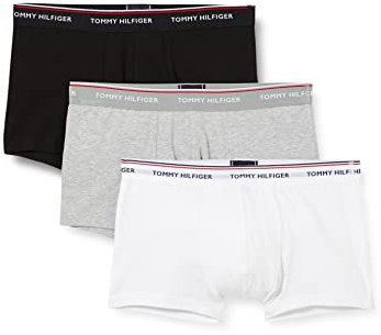 Tommy Hilfiger Herren Boxershorts Low Rise Trunks aus Baumwolle, Mehrfarbig (Black/Grey Heather/White), L