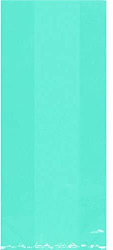 Small Caribbean Blue Cellophane Party Bags- 25 Pack