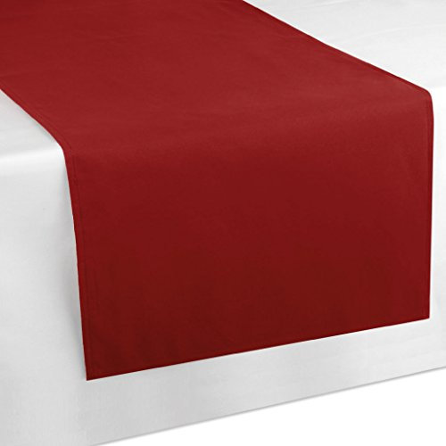 Bestlivings Tischläufer Tischband Tischuntersetzer 140x40 cm, schlicht und modern in vielen erhältlich (rot - Karminrot)