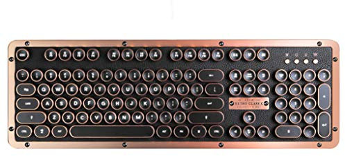AZIO, Retro Classic, R.C., ARTISAN mechanical Bluetooth Keyboard, vintage look with United Kingdom Layout