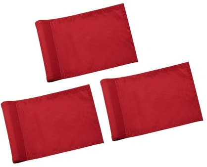 Solide Golfflagge mit Kunststoffeinsatz, grüne Flaggen für Hof, Indoor/Outdoor, Gartenflaggen, 420D Premium-Nylonflagge, 20,3 cm L x 15,2 cm H, Rot, 3 Stück
