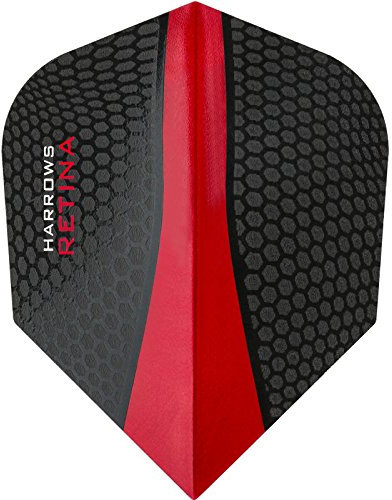 Harrows Retina Dart-Flights, 100 Mikron, extra stark, Standard, 5 Sets (15 Stück) (rot)