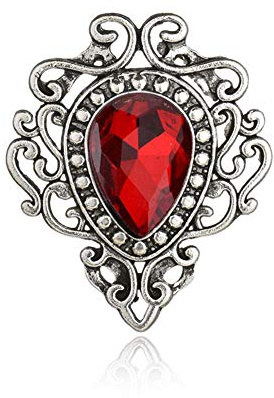 Broche vintage argentée pour homme et femme - Jolie broche en forme de goutte d'eau - Broche en cristal de flamme - Bijoux tendance, Small, Alliage et cristal, Pas de gemme