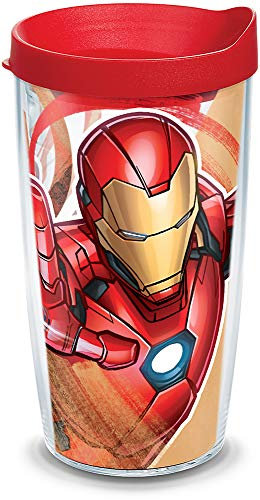 Tervis Marvel – Iron Man Made in USA doppelwandiger isolierter Becher hält Getränke kalt und heiß, 473 ml, ikonisch