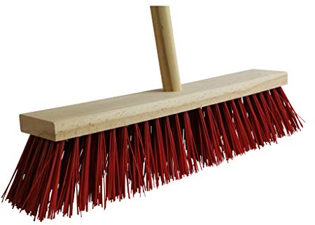 Bümag Besen mit Stiel, 30cm, 40cm, 50cm, 60cm, Holz, Rot, für harte Böden