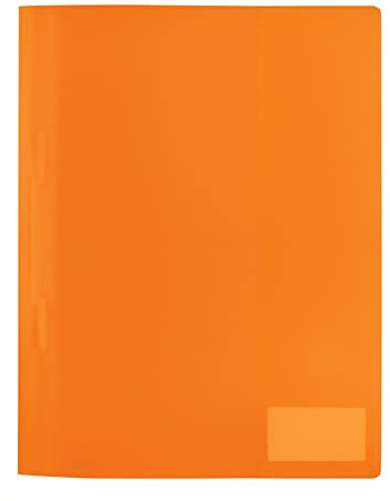 HERMA 19489 Schnellhefter A4 Transluzent Orange, 3 Stück, Sichthefter aus Kunststoff mit Beschriftungsetikett, Einstecktasche & Metallheftzunge, stabiles Plastik Schnellhefter Set für Schule & Büro