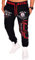 Jaylvis Herren Jogginghose lang Baumwolle Sweatpants H.512 (DE/NL/SE/PL, Alphanumerisch, XS, Regular, Regular, Schwarz-rot)