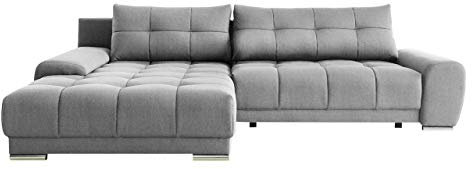 Mirjan24 Eckcouch Wave, L-Form Ecksofa mit Bettkasten und Schlaffunktion, Polsterecke, Schlafsofa, Couch, Sofa, Couchgarnitur, Wohnlandschaft (Monolith 85, Ecksofa: Links - LC-2R)