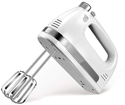 LTLCLZ 5 Velocidades Eléctrica Mezclador De Alto Rendimiento De, Incluye Mezcladora Y Ganchos Batidora De Mano Batidora Eléctrica Adecuado para Cocina Restaurante 350 W Mezclador De,Blanco