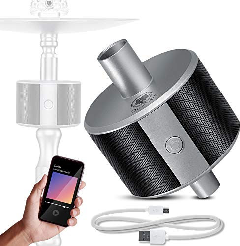 DILAW® Hookah SoundBar - Altavoz mini con Bluetooth, 80 dB, inalámbrico, portátil, con 24 ledes de colores, alcance de Bluetooth de 10 m, 350 mAh, color plateado