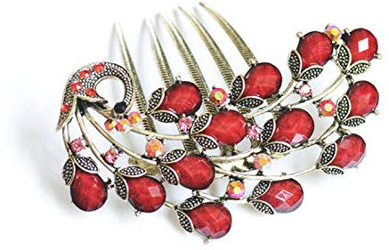 LCUK Vintage Pfau Haarkamm Schmuck Antike Bronze Metall Haarspange Haarnadeln Kopfschmuck Frauen Bankett Haarschmuck