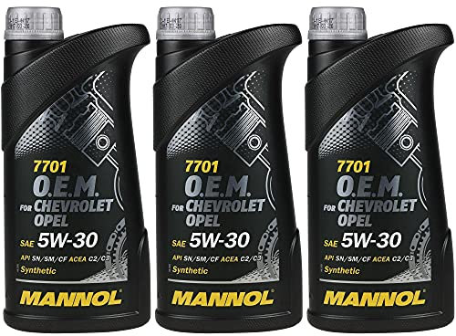 QR-Parts Set 85471914 MN7701-1 3x1 Liter Orignal MANNOL Motoröl 7701 O.E.M. 5W-30 API SN/SM/CF Engine Oil Öl