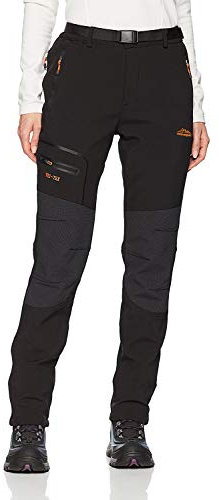 BenBoy Damen Wanderhose Wasserdicht Softshellhose Outdoorhose Winddicht Warm Gefüttert Winter Skihose Snowboardhose Trekkinghose,KZ1672W-Black3-XL
