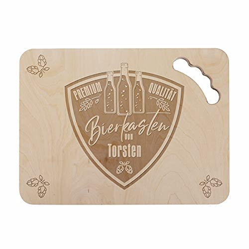 Herz & Heim® Männer-Geschenk Bierkastensitz Deckel mit persönlicher Gravur Wappen