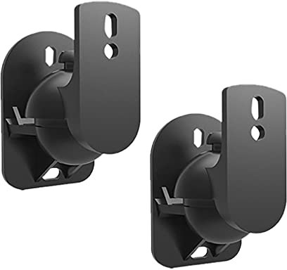 XIANGGUI 1983 Speaker Mounts Speaker Wall Bracket 180°rotating Speaker Mounting Frame Large Surround Speaker Frame Bearing 30kg (pair) Universal Shelf TV Video (Color : Black)
