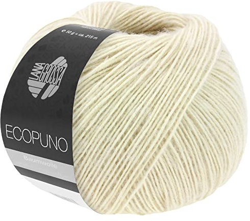 LANA GROSSA Ecopuno | Edle Netzgarnstruktur aus Baumwolle gefüllt mit Merino/Alpaka | Handstrickgarn aus 17% Schurwolle & 11% Alpaka Wolle | 50g Wolle zum Stricken & Häkeln | 215m Garn FB 66