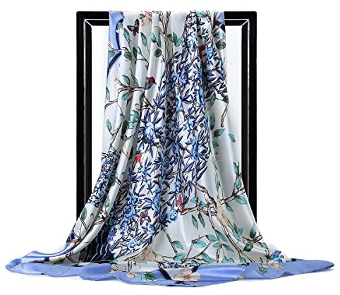 FAIRYGATE Seidentuch Damen Seide Leicht Seidenschal Bandana Halstuch Kopftuch Elegante Schal Tuch Geschenk für Frauen Halstuch Damen Seide 61010