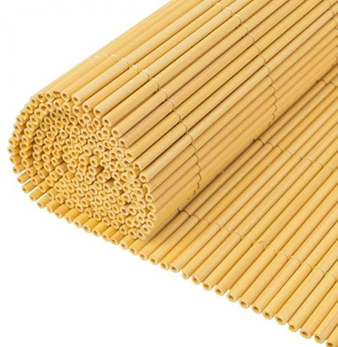 Grindi - Sichtschutzmatte Sichtschutzzaun Zaunblende für Balkon, Garten, Terrasse, runden Röhrchen Sichtschutzzaun, Schattiernetz, Sonnen und Windschutz - PVC - GMW - Bambuszaun, 180x500 cm