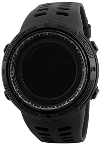 Liummrcy Men de Montre numérique, Montres numériques pour Hommes, Tendance de Mode, Hommes, Montre de Sport numérique Noir extérieur, lumière arrière, Deux fuseaux horaires, Montre étanche de