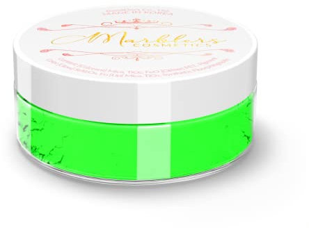 MARBLERS Cosmetic Grade Fluorescent Mica Powder [Neon Green] 0.11oz (3g) | Matte | Non-Toxic | Vegan | Cruelty-Free | Eyeshadow, Nail Polish, Nail Art | Festival, Rave & Party Makeup | Body & Face