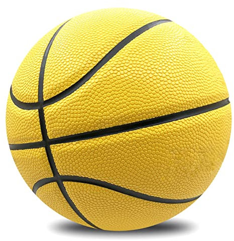 Größe 5/6/7 Fester Farbbasketball, kein Nicht rutschfestes Kee-resistenter Standard, geeignet für Frauen im Innen- und Outdoor-Jugendbasketball für Kinder von Kindern, Gelb,No. 7