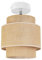 Light-Home Boho Deckenbeleuchtung - Rattan Lampe - Deckenlampe Industrial für Wohnzimmer Schlafzimmer und Esszimmer - Pendelleuchte aus Metall und Stoff - 1-Flammig - Weiß Basis und Jute