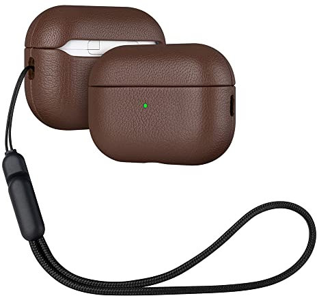 Haobobro [Lambskin Series] AirPods Pro 2. Generation Hülle 2022 - AirPods Pro 2 Leder Case - AirPods Pro 2 Leather Case - AirPods Pro 2 Ledercase - AirPods Pro 2 Lederhülle Schutzhülle - Kaffee