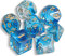 QMAY DND Dice Polyedrisches Würfel Set - 7 Stück für Dungeon und Dragons MTG RPG D&D D20, D12, D10, D%, D8, D6, D4 (Hellblau transluzent)