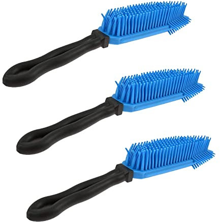PNJB Rubber Pet Hair Hand Brush - Furniture Floor Sweeper, Portable Dogs Cats Hair & Lint Remover, Massage Brush (3 Pcs)