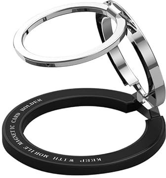 Magnetischer Handy Ring Halterung,Verstellbarer Fingerhalter für MagSafe-360 Grad Drehung Handy Griff für iPhone 15/14/13/12 Serie, Andere iPhones & Android Geräten Verwendung mit Eisenring (Schwarz)