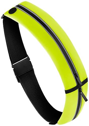 moex Lauftasche Jogging für Gigaset GX4 Handytasche zum Joggen, Handy Laufgürtel, Bauchtasche Sport Laufgurt Fitness Running Belt, Sportgürtel Hüfttasche, 2 Fächer, Gelb