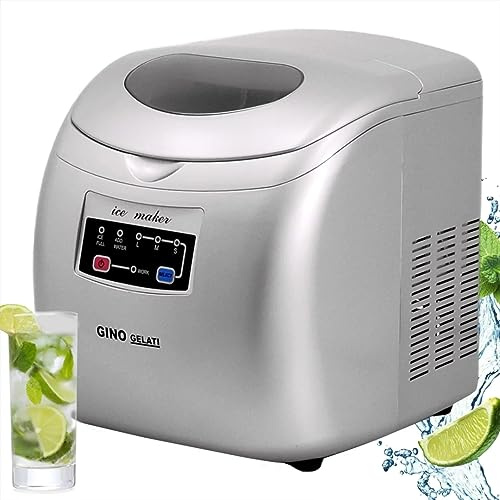 Syntrox Eiswürfelmaschine Grilexa (LED + 15kg / 24h Eiswürfel), Einfache Bedienung, Schnelle Eiswürfelherstellung, Kontrollanzeige, Transparentes Sichtfenster