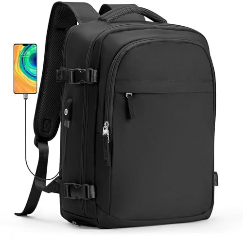 livbote Zaino da Viaggio 40x30x20 Vueling Zaini Impermeabile Aereo Ryanair 40x20x30 Wizzair Zaino per Bagaglio sotto sedile - Nero