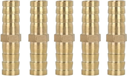 Konrunppy Schlauchkupplungen aus Messing, Wasserschlauchanschlüsse Schlauchkupplungen für Luft, Wasser (10mm 5pcs)