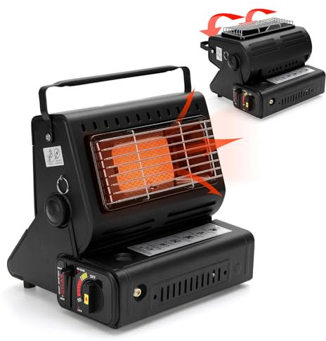 HOMELUX 1,3KW Gasheizung für Indoor Outdoor, Gasheizer, Gasheizung Camping, Heizung Ohne Strom, Gasheizstrahler, Campingheizer, Heizstrahler (HH-808B)