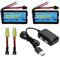 AMZZN Lot de 2 Batteries Lipo SM-2P 7.4V 2000mAh 15 C 2S avec Chargeur 2 en 1 pour télécommande Navire H105 H103 H101 MN D99 D99s D90/91 RC Voiture