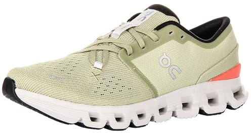 On Cloud X 4 Herren Sneaker, Grün/Rot (Caper/Salmon), 40 EU