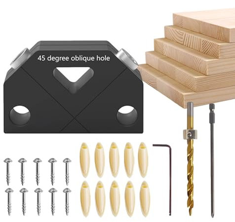 Máscara de guía de taladro de ángulo de 45 grados, máscara de guía de taladro,Posicionador de perforación de agujeros oblicuos de 45 ° - Guía de taladro multifuncional de aleación de aluminio, máscara