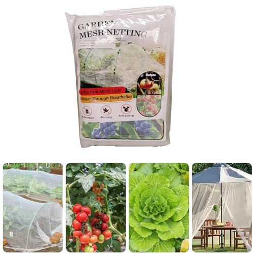 Vegetable Garden Netting Butterfly Netting 3 x 6M, Fine Mesh Plant Cover Barrier Net Mosquito Netting Insect Fine Mesh Protection for Vegetable Fruits Flowers