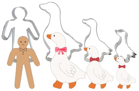Namzinc 4tlg Ausstechformen Gans Martinsmann Ausstecher Plätzchen Keksausstecher Groß Edelstahl für Keks Stutenkerl Weckmann Martinsgans St Martin